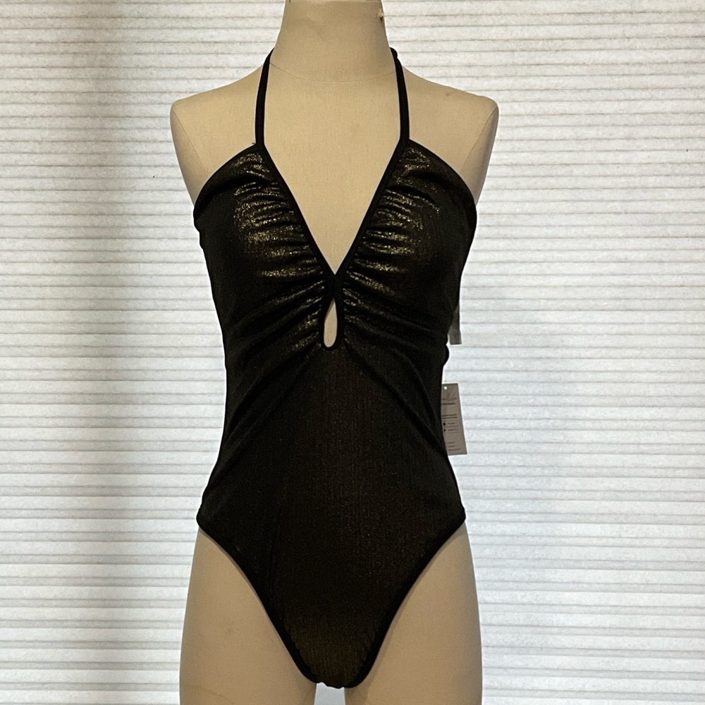 Cupshe Black Halter One Piece Swimsuit